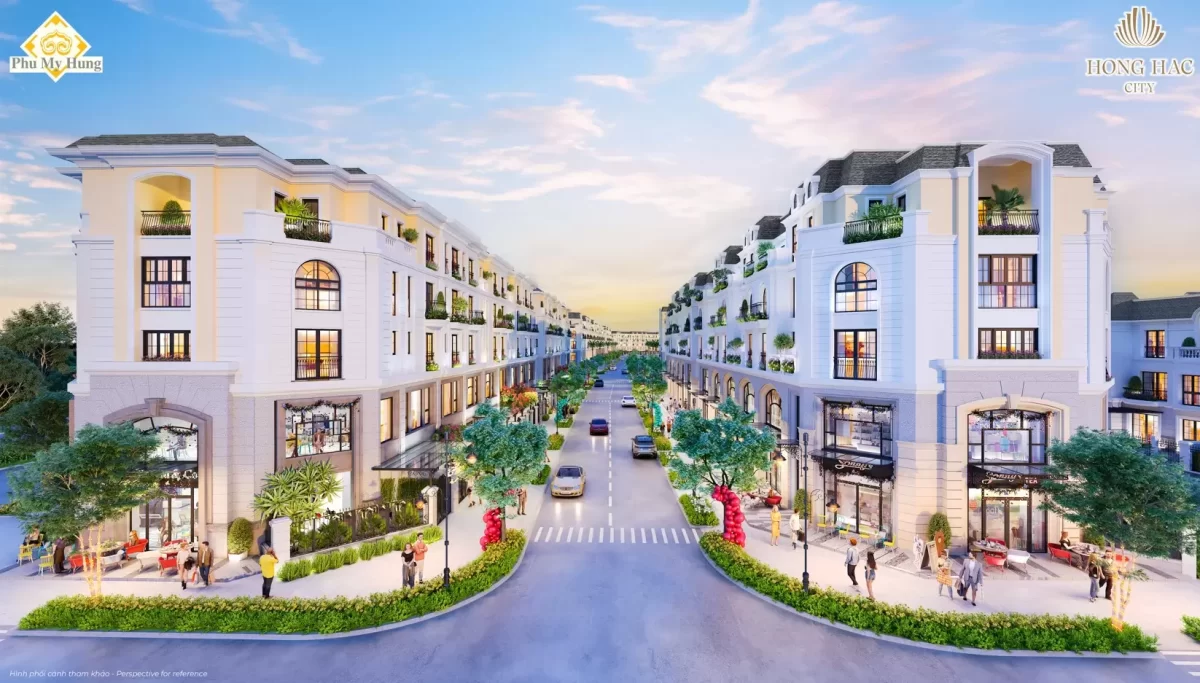 Phối cảnh shophouse 5 tầng tại dự án Hồng Hạc City Phú Mỹ Hưng